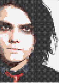 Gerard way perler - gerard way,mcr,my chemical romance,portrait,music,emo,black,beige