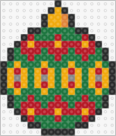 bombka 2 - ornament,christmas,holiday,geometric,green,orange,red