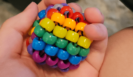 Rainbow peyote fidget ball